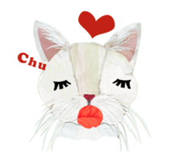 White Cat"HANNARI" sticker #3993915