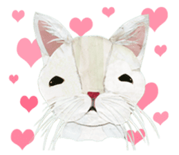 White Cat"HANNARI" sticker #3993917