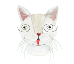 White Cat"HANNARI" sticker #3993923