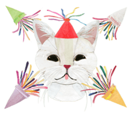 White Cat"HANNARI" sticker #3993929