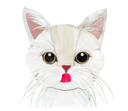 White Cat"HANNARI" sticker #3993930