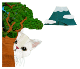 White Cat"HANNARI" sticker #3993931