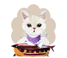 White Cat"HANNARI" sticker #3993932