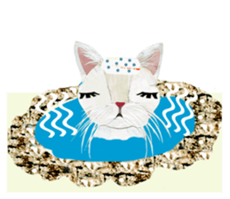 White Cat"HANNARI" sticker #3993936