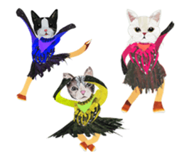 White Cat"HANNARI" sticker #3993942