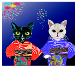 White Cat"HANNARI" sticker #3993947