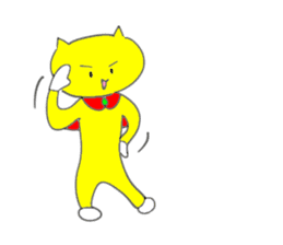 The Yellow Cat Man (Neko-o Yellow) sticker #3994756