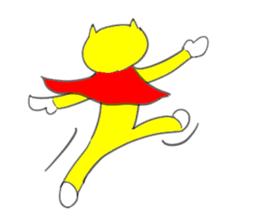 The Yellow Cat Man (Neko-o Yellow) sticker #3994767
