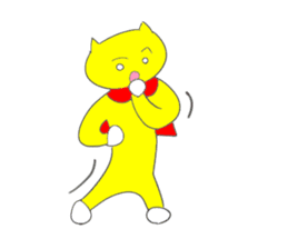 The Yellow Cat Man (Neko-o Yellow) sticker #3994770