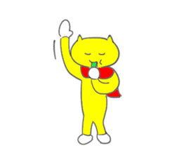 The Yellow Cat Man (Neko-o Yellow) sticker #3994771