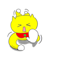 The Yellow Cat Man (Neko-o Yellow) sticker #3994785