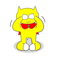 The Yellow Cat Man (Neko-o Yellow) sticker #3994789