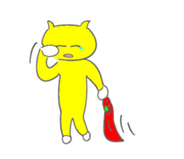 The Yellow Cat Man (Neko-o Yellow) sticker #3994790