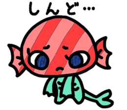 Martian Takoyaki and half fish ame-chan sticker #3996885