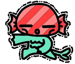 Martian Takoyaki and half fish  ame-chan sticker #3996895