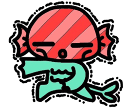 Martian Takoyaki and half fish ame-chan sticker #3996895