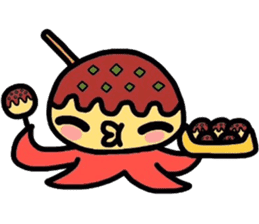Martian Takoyaki and half fish ame-chan sticker #3996896