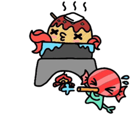 Martian Takoyaki and half fish  ame-chan sticker #3996897