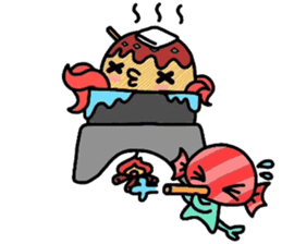 Martian Takoyaki and half fish ame-chan sticker #3996897