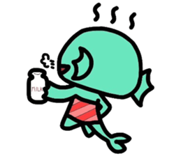 Martian Takoyaki and half fish  ame-chan sticker #3996898