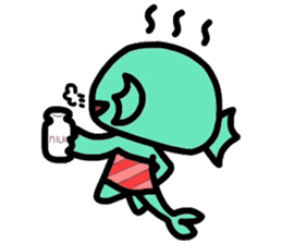 Martian Takoyaki and half fish ame-chan sticker #3996898