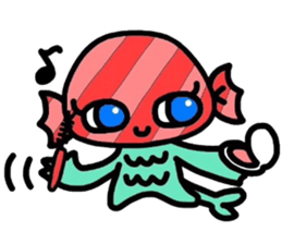Martian Takoyaki and half fish  ame-chan sticker #3996902