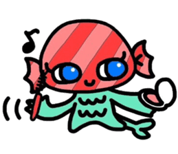Martian Takoyaki and half fish ame-chan sticker #3996902