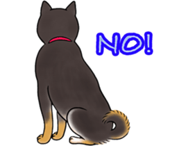 Black-Shiba Sticker sticker #4000434