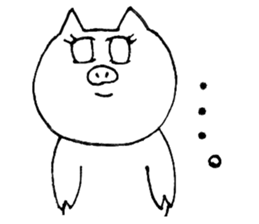 Pig rice cake sticker #4001018