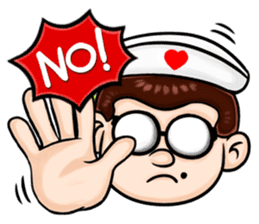 Doctor sick and friends sticker #4001050