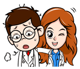 Doctor sick and friends sticker #4001055