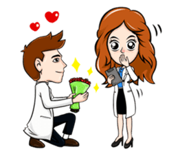 Doctor sick and friends sticker #4001060