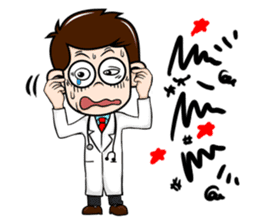 Doctor sick and friends sticker #4001064