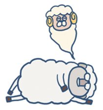 Warm fuzzy sheep. sticker #4002280