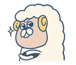 Warm fuzzy sheep. sticker #4002289