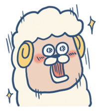 Warm fuzzy sheep. sticker #4002290