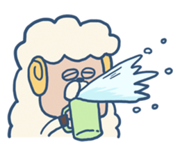 Warm fuzzy sheep. sticker #4002291