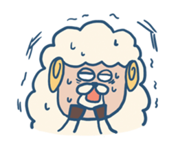 Warm fuzzy sheep. sticker #4002293