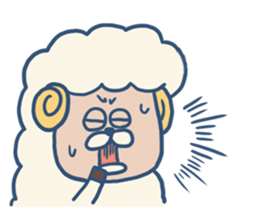 Warm fuzzy sheep. sticker #4002296