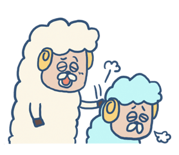 Warm fuzzy sheep. sticker #4002298