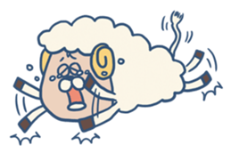 Warm fuzzy sheep. sticker #4002300