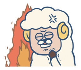 Warm fuzzy sheep. sticker #4002305