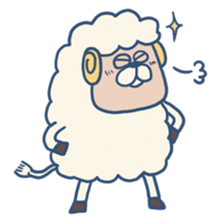 Warm fuzzy sheep. sticker #4002306
