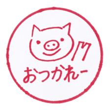 Handmade animal Hanko sticker #4008255
