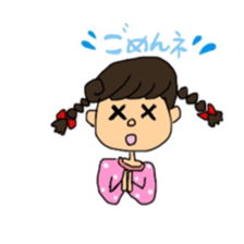 Girl braids sticker sticker #4008793