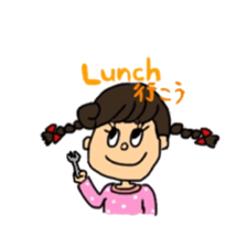 Girl braids sticker sticker #4008829