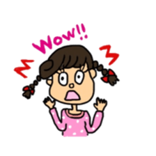 Girl braids sticker sticker #4008830