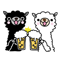 Three alpacas sticker