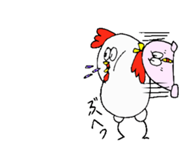 Chicken Brother and sister. sticker #4014352