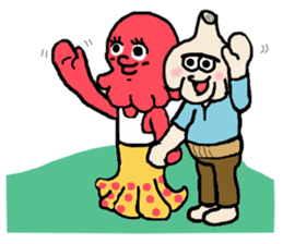 Garlic and octopus sticker #4017666
